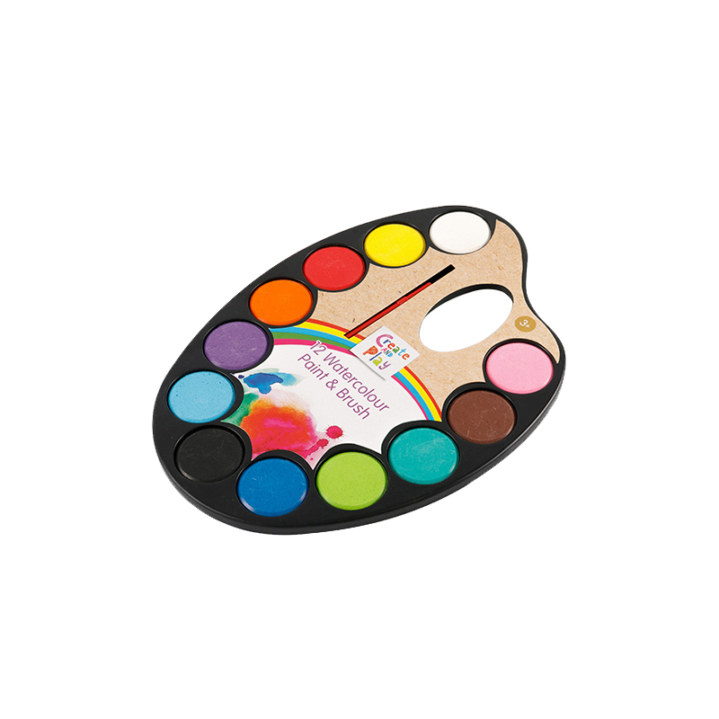 24-warna Solid Watercolors Paint Cake kanggo Siswa
