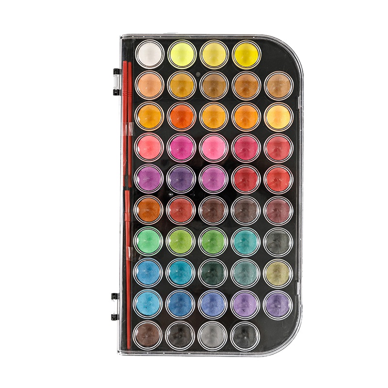 48-Warna Solid Watercolor Cake Set kanggo Artis