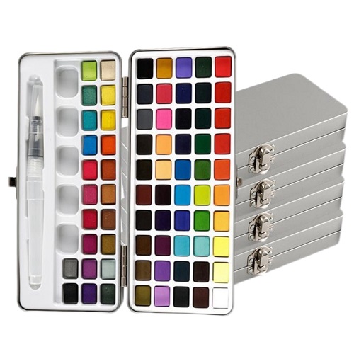 72 Warna Solid Watercolor Set Kanthi Metal Box